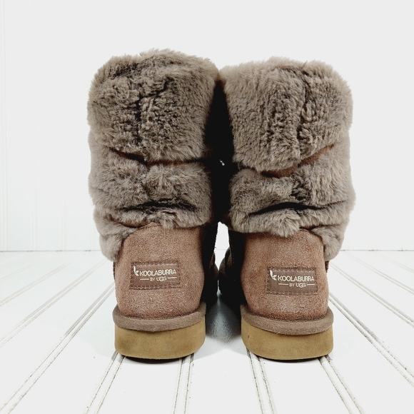 Koolaburra By Ugg Dezi Short Cinder Suede Sheepskin Boots B12 - Picture 6 of 11
